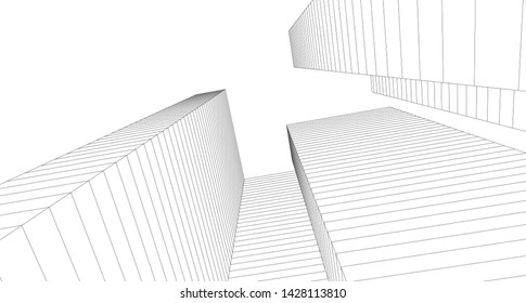 
architecture abstract graphics 3d illustration