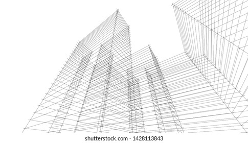 
architecture abstract graphics 3d illustration