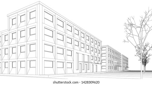 architecture abstract graphics 3d illustration