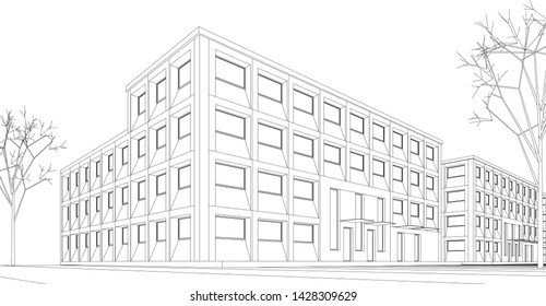 architecture abstract graphics 3d illustration