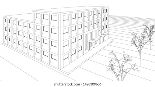 architecture abstract graphics 3d illustration