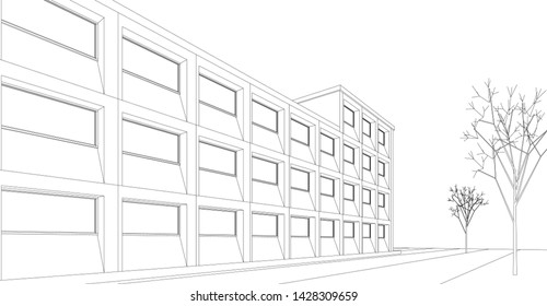 architecture abstract graphics 3d illustration