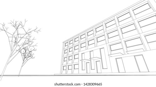 architecture abstract graphics 3d illustration