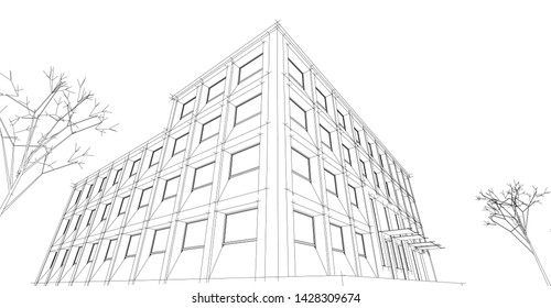 architecture abstract graphics 3d illustration