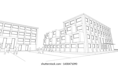 architecture abstract graphics 3d illustration