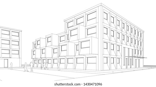 architecture abstract graphics 3d illustration