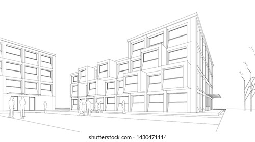 architecture abstract graphics 3d illustration