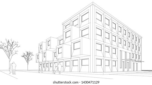 architecture abstract graphics 3d illustration