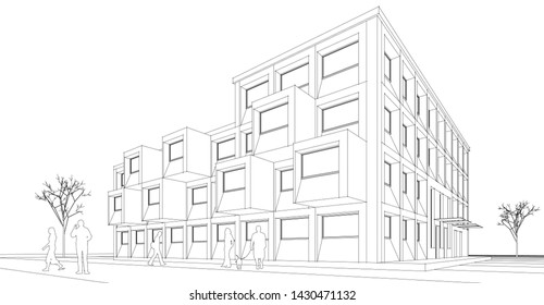 architecture abstract graphics 3d illustration