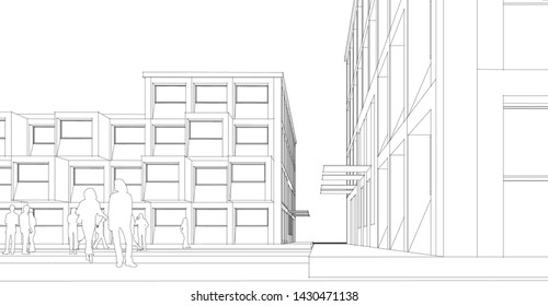 architecture abstract graphics 3d illustration