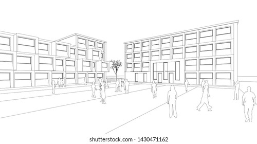 architecture abstract graphics 3d illustration