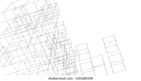 architecture abstract graphics 3d illustration