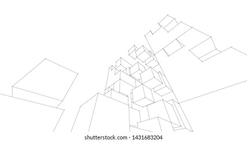 architecture abstract graphics 3d illustration