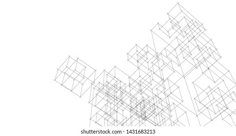 architecture abstract graphics 3d illustration