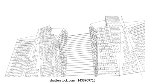 architecture abstract graphics 3d illustration
