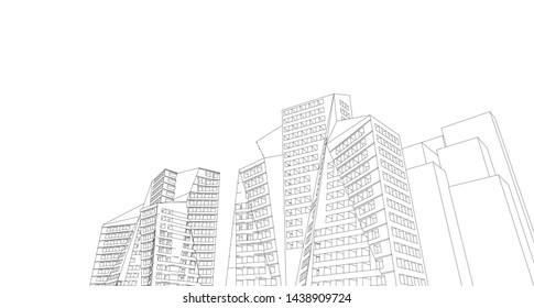 architecture abstract graphics 3d illustration