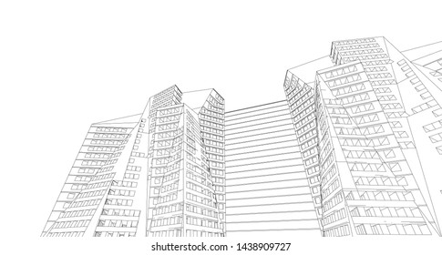 architecture abstract graphics 3d illustration