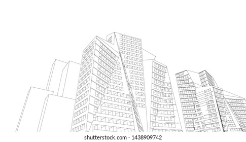 architecture abstract graphics 3d illustration
