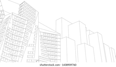 architecture abstract graphics 3d illustration