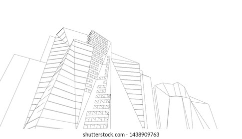 architecture abstract graphics 3d illustration