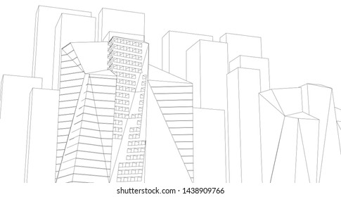 architecture abstract graphics 3d illustration