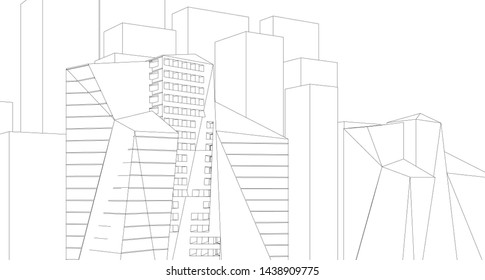 architecture abstract graphics 3d illustration