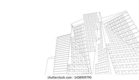 architecture abstract graphics 3d illustration