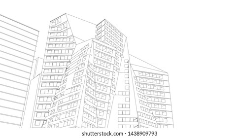 architecture abstract graphics 3d illustration