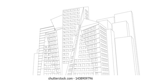 architecture abstract graphics 3d illustration