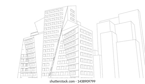 architecture abstract graphics 3d illustration