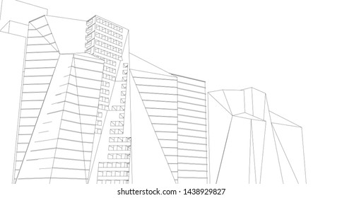 architecture abstract graphics 3d illustration