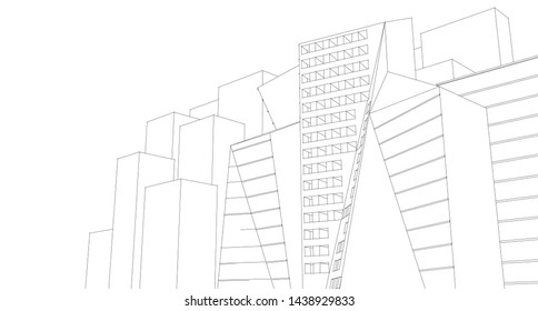 architecture abstract graphics 3d illustration