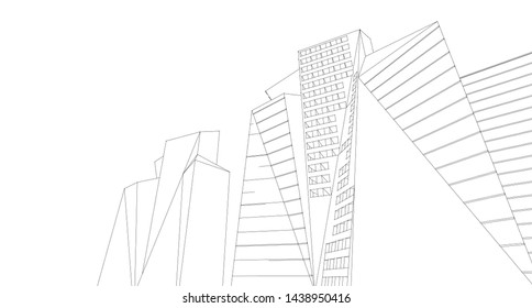 architecture abstract graphics 3d illustration