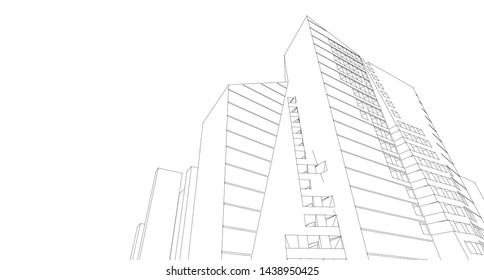 architecture abstract graphics 3d illustration