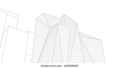 architecture abstract graphics 3d illustration