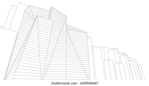 architecture abstract graphics 3d illustration