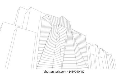 architecture abstract graphics 3d illustration