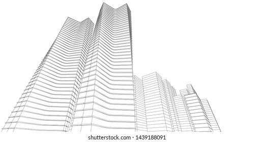 architecture abstract graphics 3d illustration