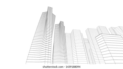 architecture abstract graphics 3d illustration