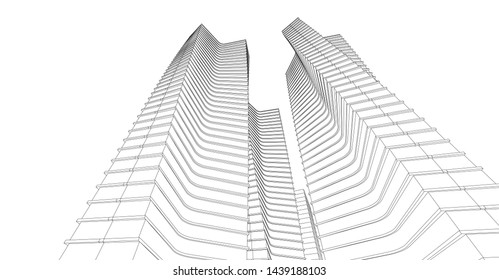 architecture abstract graphics 3d illustration