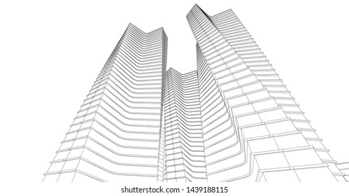 Arquitectura Gráficos abstractos Ilustración 3D