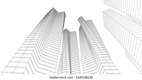 architecture abstract graphics 3d illustration