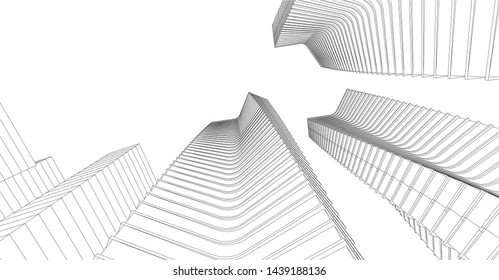 architecture abstract graphics 3d illustration