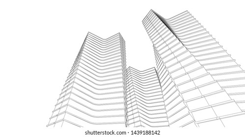 architecture abstract graphics 3d illustration