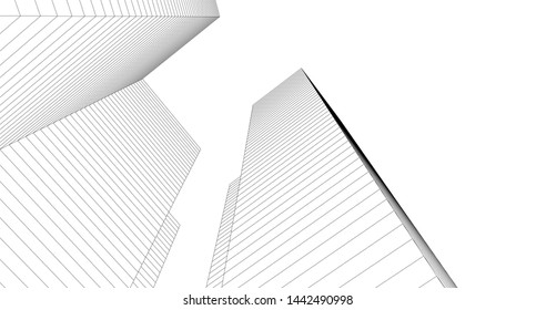 architecture abstract graphics 3d illustration