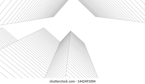 architecture abstract graphics 3d illustration