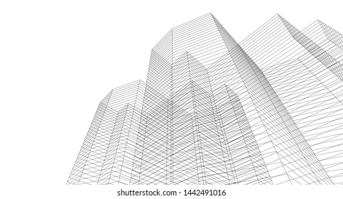 architecture abstract graphics 3d illustration