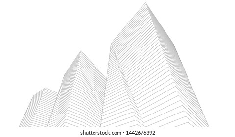 architecture abstract graphics 3d illustration