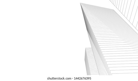 architecture abstract graphics 3d illustration