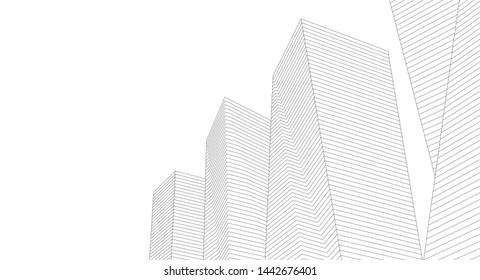 architecture abstract graphics 3d illustration